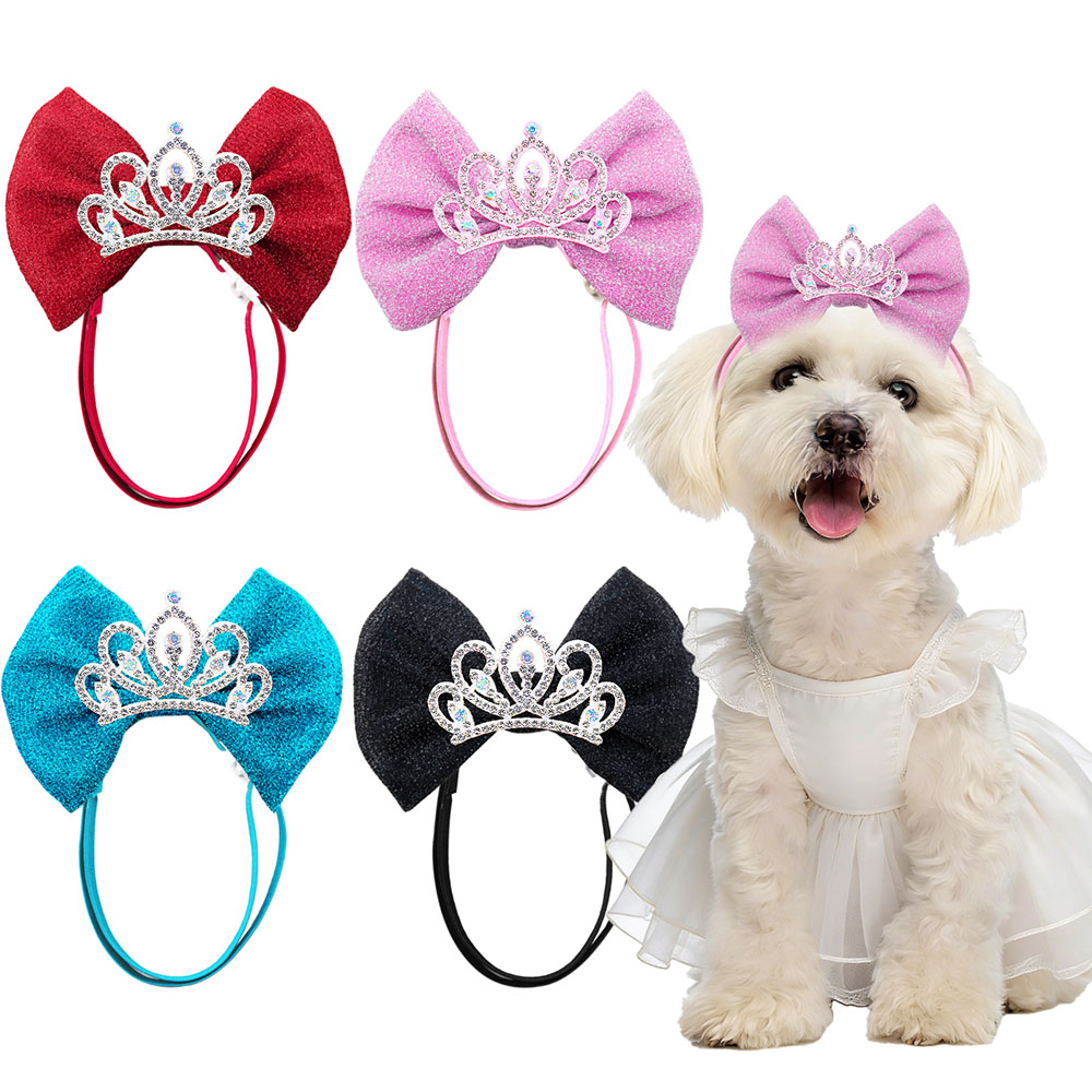 Luxury Lifestyle Photography - 1PC Diamanten Hund Haar Bögen Elastische