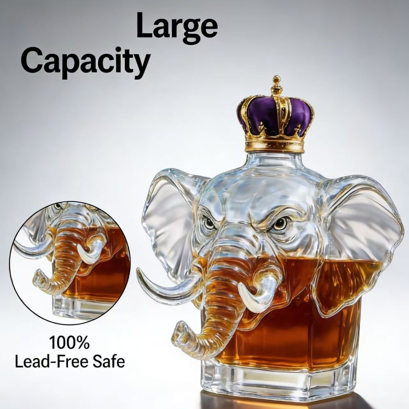 Einzigartiger Elefanten-Whisky – Glass Decanter Whiskey Bewertung und Preis
